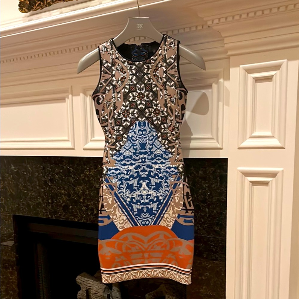 Hale Bob geometric scarf print bodycon mini dress sz.XXS